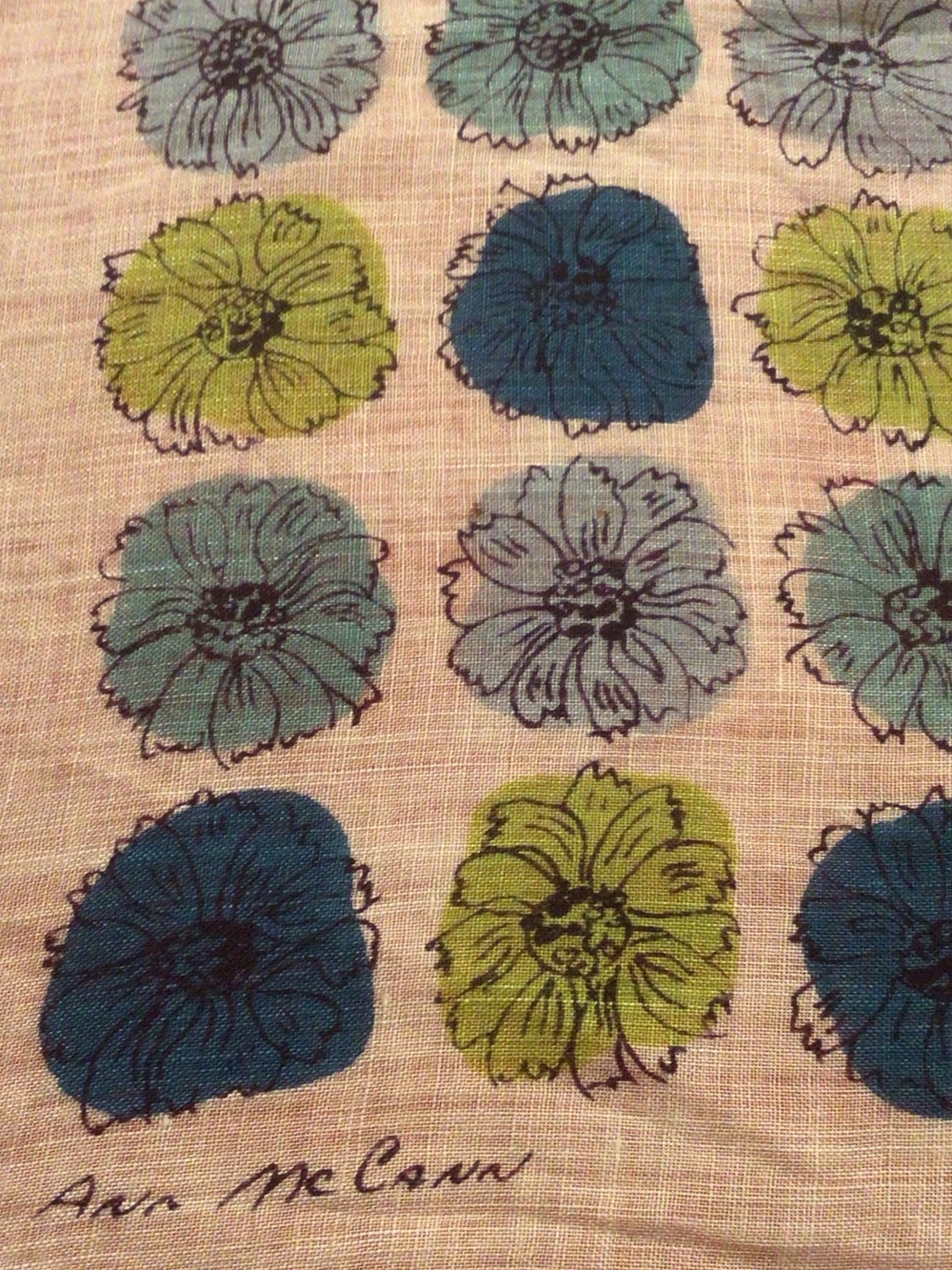 Vintage Ann McCann Flower Hankie